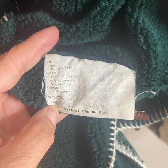 Denali Vintage Womens Coat Size Small Green Reversible Fleece Bears Pine Trees - Picture 8 of 9